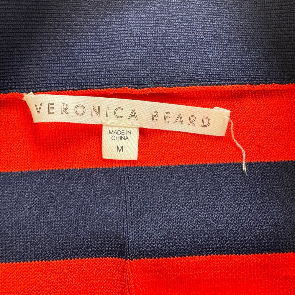 Veronica Beard Navy Red Striped Knit Pencil Midi Skirt Size M 1901KN4139282 - Picture 2 of 8